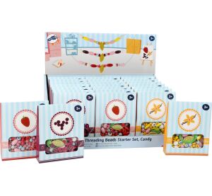 small foot Display Holz-Fädelperlen Starterset Candy 24 Stück