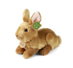 Rappa Braunes Plüschkaninchen liegend 23 cm ECO-FRIENDLY