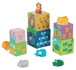 2Kids Toys Stapelwürfel mit Safari Tieren