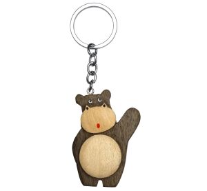 2Kids Toys Großer Schlüsselanhänger aus Holz stehendes Nilpferd
