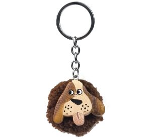 2Kids Toys Schlüsselanhänger aus Holz mit Pompon Hund