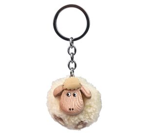 2Kids Toys Schlüsselanhänger aus Holz mit Pompon Schaf
