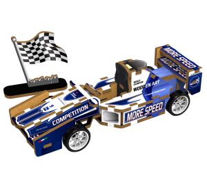 2Kids Toys 3D-Holzpuzzle Formel-Rennwagen