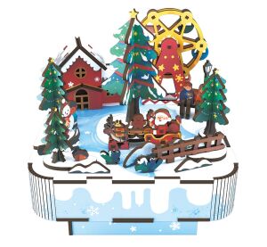 2Kids Toys 3D-Puzzle Spieluhr aus Holz Weihnachten mit Santa Claus
