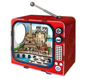 2Kids Toys 3D-Holzpuzzle Retro-TV Paris