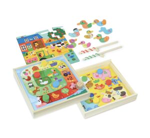 Vilac Holzspielset mit Tieren 4 in 1