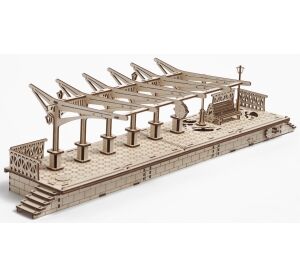 Ugears Mechanisches 3D-Holzpuzzle Eisenbahn Plattform