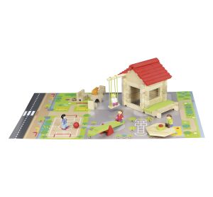 Jeujura 77 Teile Holzbaukasten Kinderzimmer