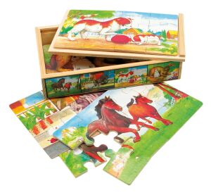 Bino Holzpuzzle in einer Box Tiere