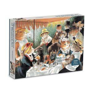 Galison Puzzle Ruderer Frühstück mit Katzen 1000 Teile