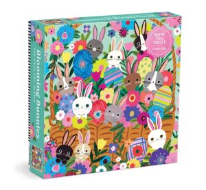 Mudpuppy Folienpuzzle Hasen in Blumen 500 Teile