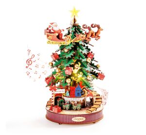 RoboTime 3D-Puzzle Spieluhr aus Holz Weihnachtsbaum