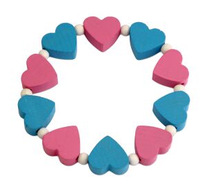 Detoa Baby-Armband mit rosa und blauen Herzen