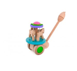 Bajo Schiebespielzeug aus Holz Karussell
