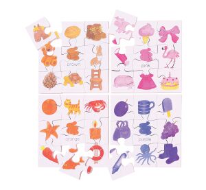 Bigjigs Toys hölzernes didaktisches Puzzle Farben 4in1
