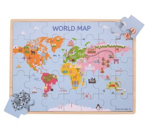Bigjigs Toys Holzpuzzle Weltkarte