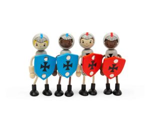 Bigjigs Toys Mittelalterliche Ritter Holzfiguren-Set