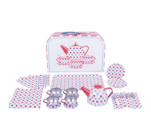 Bigjigs Toys Teeservice mit Tupfen im Etui