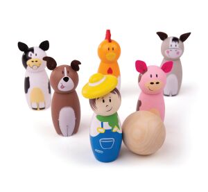Bigjigs Toys Hölzerne Kegelfarm
