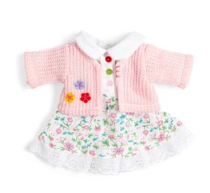 Bigjigs Toys Blumenrosa Kleid und Strickjacke für Puppe 28 cm
