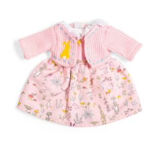 Bigjigs Toys Naturmuster Kleid und rosa Pullover für Puppe 34 cm