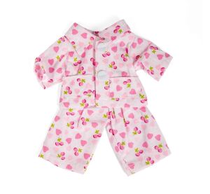 Bigjigs Toys Rosa Pyjama mit Herzen und Kirschen für Puppe 28 cm