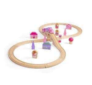 Bigjigs Rail Holzeisenbahnschiene Acht für Prinzessinnen 35 Teile