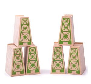 Bigjigs Rail Bridge Pfeiler 6 Stück