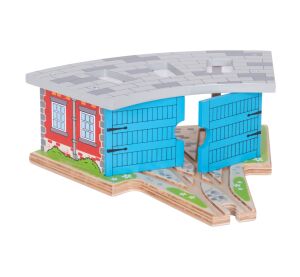 Bigjigs Rail Dreifach-Depot mit Toren