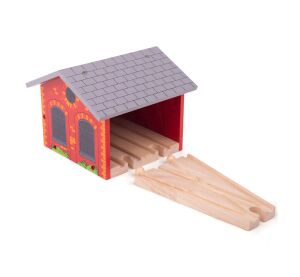Bigjigs Rail Ziegeldepot für zwei Züge