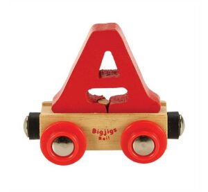Bigjigs Rail Wagon Holzschienenbahn - Buchstabe A