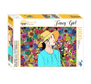Brain Tree Puzzle Mädchen zwischen Blumen 1000 Teile