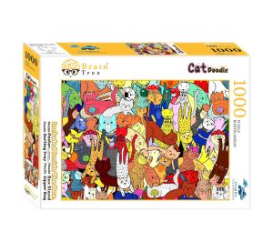 Brain Tree Puzzle Cartoon Katzen 1000 Teile