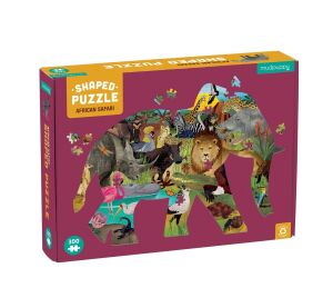 Mudpuppy Puzzle Afrikanische Safari in Form eines Elefanten 300 Teile
