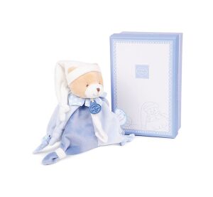 Doudou-Geschenkset - Teddybär Spielzeug mit Schnullerhalter 17 cm
