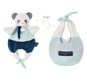 Doudou Panda in 3in1 Tasche