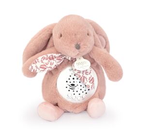 Doudou Spieluhr mit Projektion Rosa Kaninchen