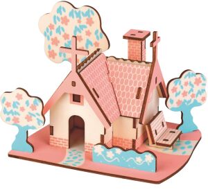 Woodcraft Hölzernes 3D Puzzle Amerikanisches Landhaus
