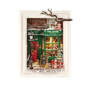 RoboTime 3D-Holzpuzzle im Rahmen
 Weihnachtsmanns Spielzeugladen