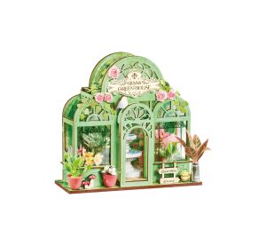 RoboTime 3D-Bausatz Miniaturhaus Garten mit grünem Brunnen