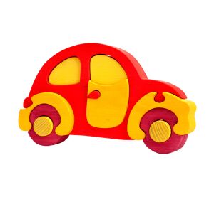 Fauna Holzeinlegepuzzle aus Massivholz Auto Rotkäfer