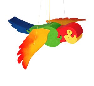 Fauna Papagei aus Holz zum Aufhängen