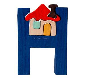 Fauna Alphabet Buchstabe H Haus