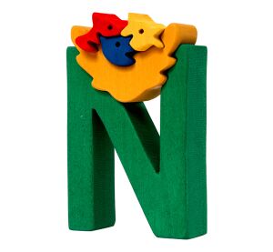 Fauna Alphabet Buchstabe N Nest