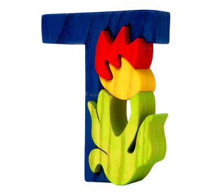 Fauna Alphabet Buchstabe T Tulpe
