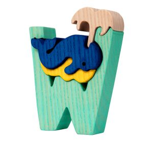Fauna Alphabet Buchstabe W Wal