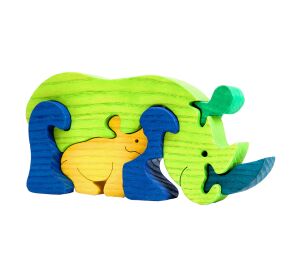 Fauna Massivholzpuzzle Nashorn