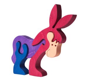 Fauna Massivholzpuzzle großer Esel
