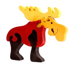 Fauna Massivholzpuzzle großer Elch