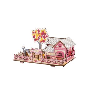 Woodcraft Hölzernes 3D puzzle Herbsthaus